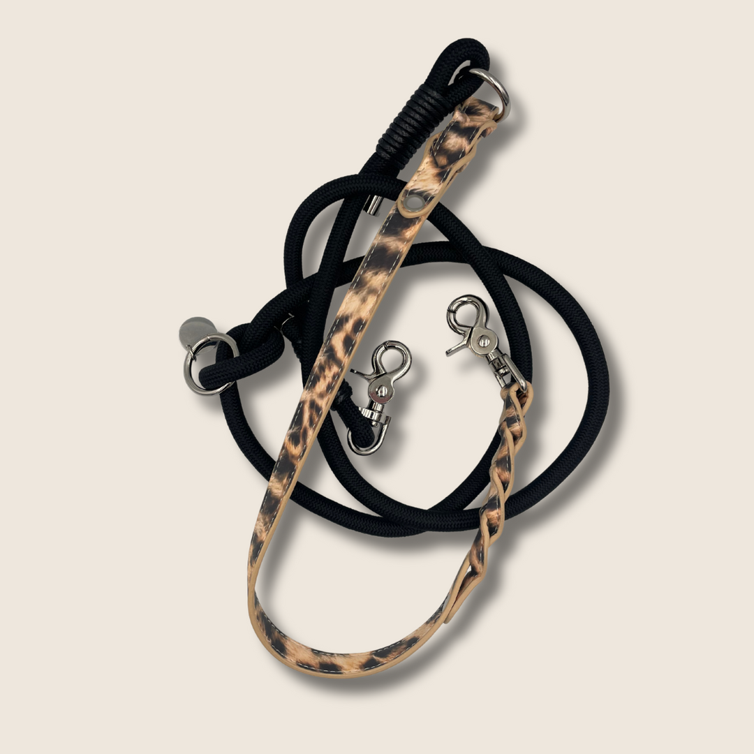 La Fiera Hundeleine im Leopard Design – robuste und elegante Hundeleine passend zur Gassi Tasche
