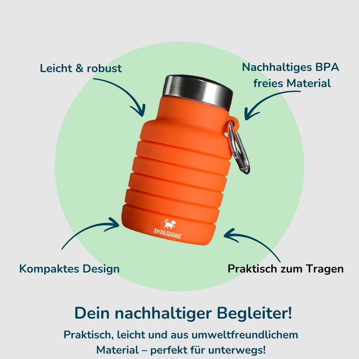 FlexiFlasche für Hunde in 4 Farben – praktisches Trinkflaschen Zubehör für unterwegs