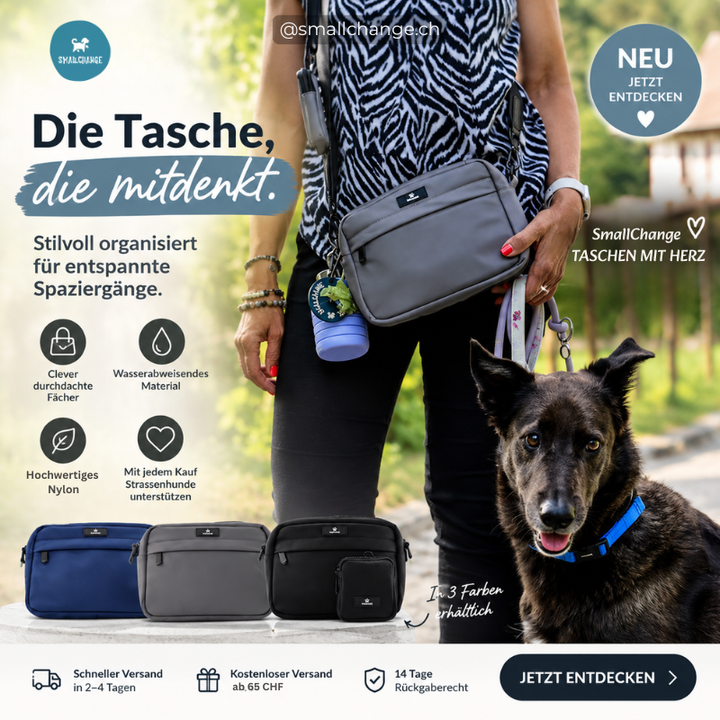 Gassi-Taschen-Set mit fixierbarer Leckerli-Tasche